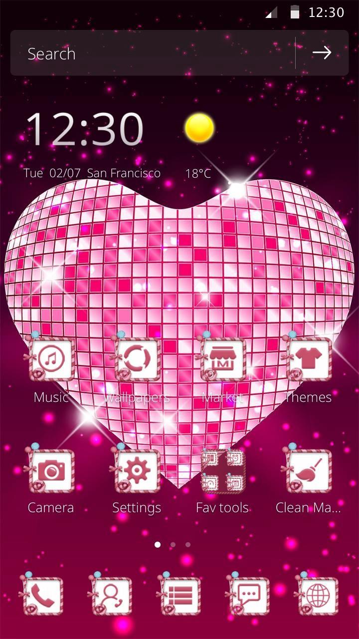 Shine Pink Cute Love Female Stars Sparkle Theme