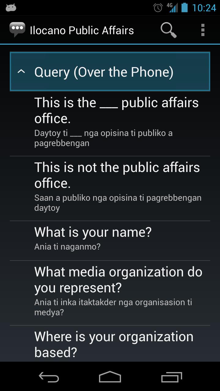 Ilocano Public Affairs Phrases