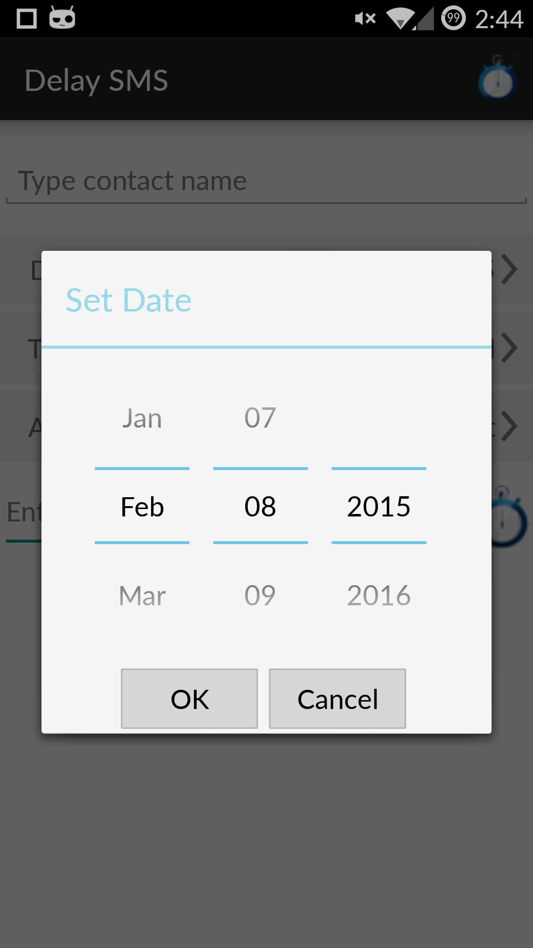 DelaySms: Schedule text