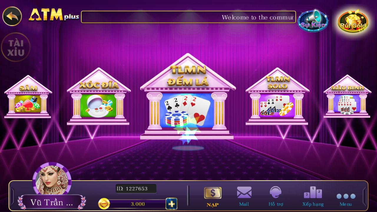 ATM Plus- Game danh bai doi thuong, xoc dia online