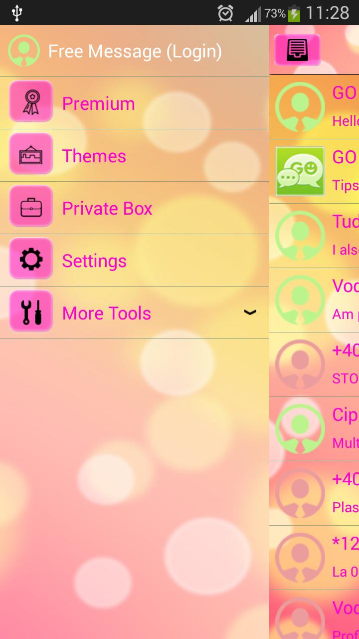 GO SMS Pink Light