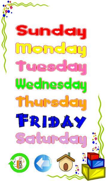 Learn days of week and months