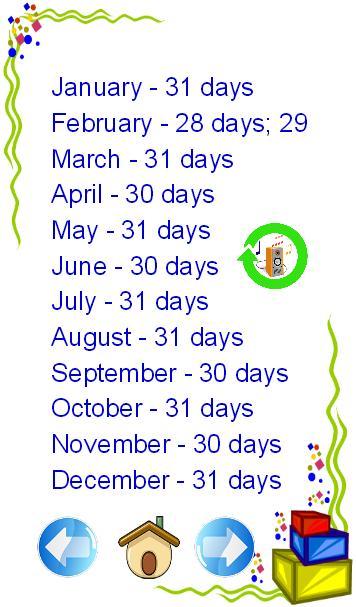Learn days of week and months
