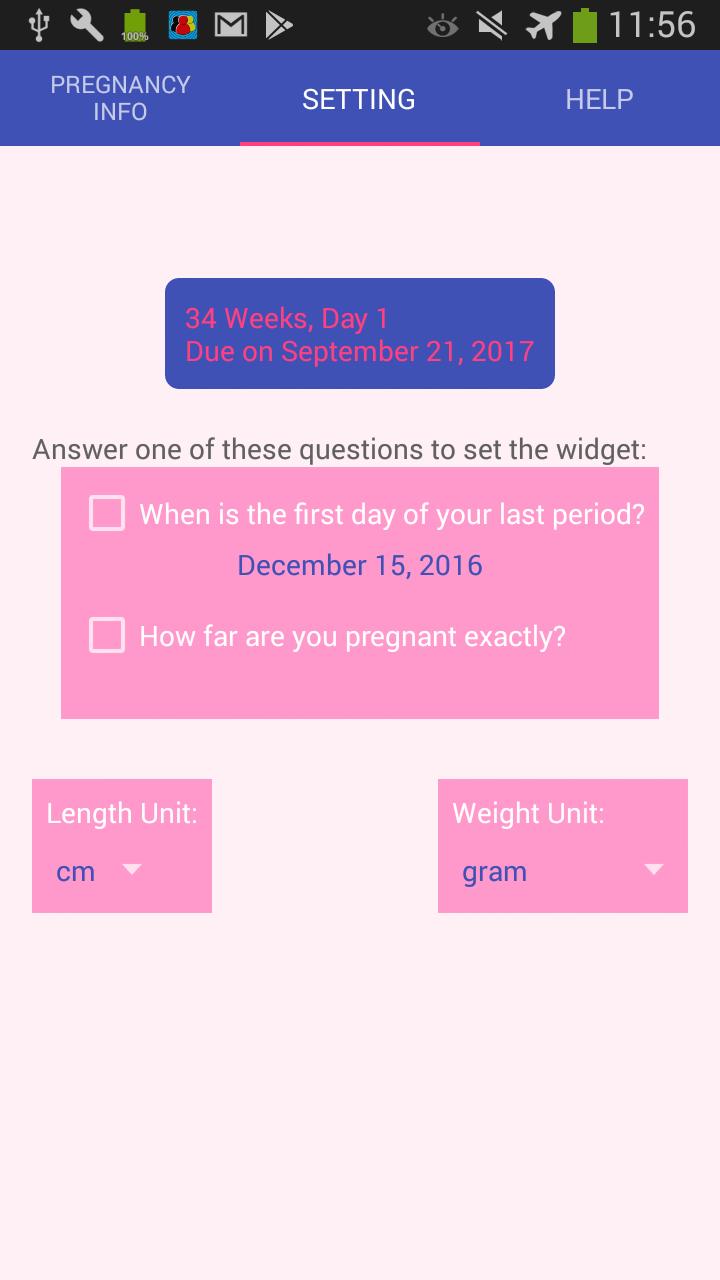 My Pregnancy Info Widget