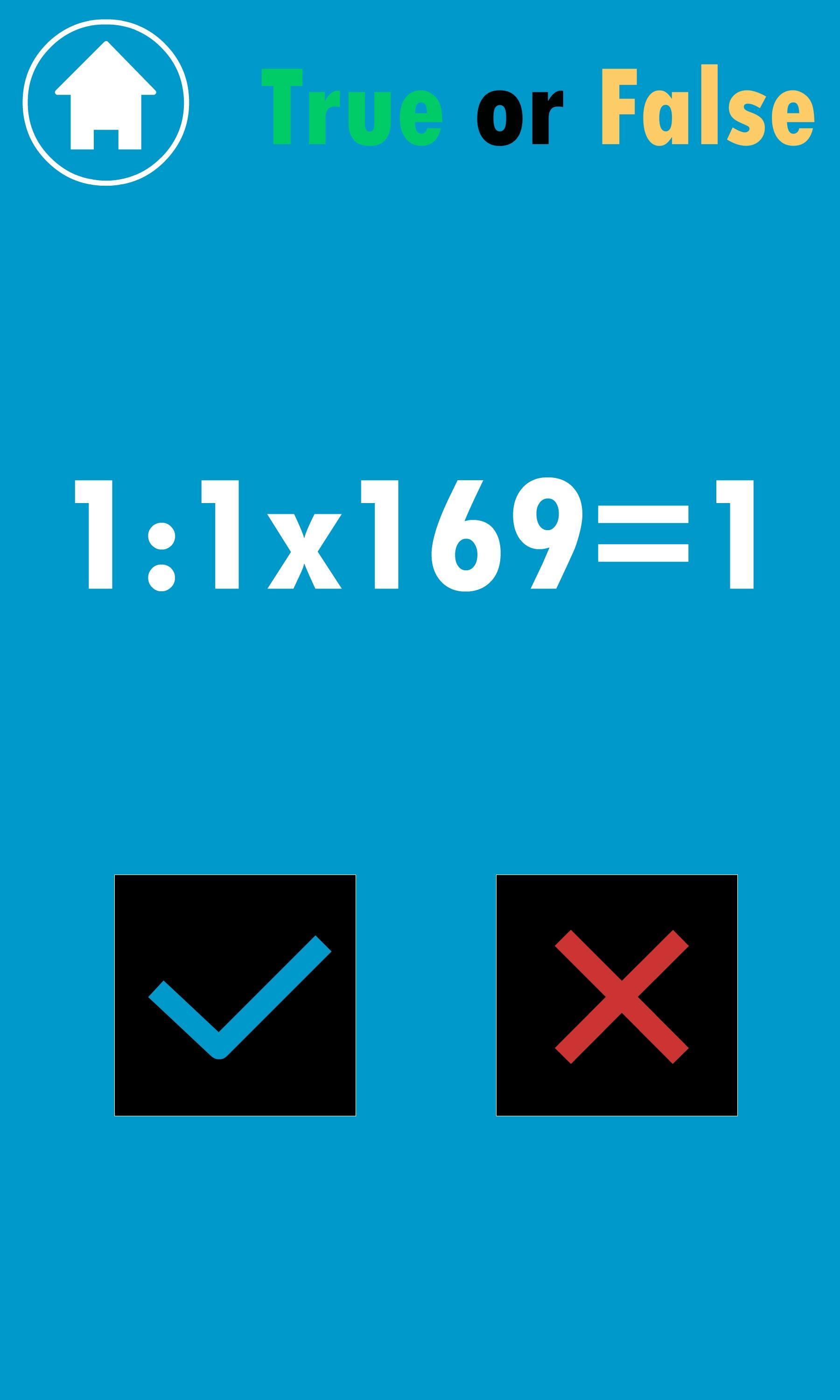 True or False Math Quiz