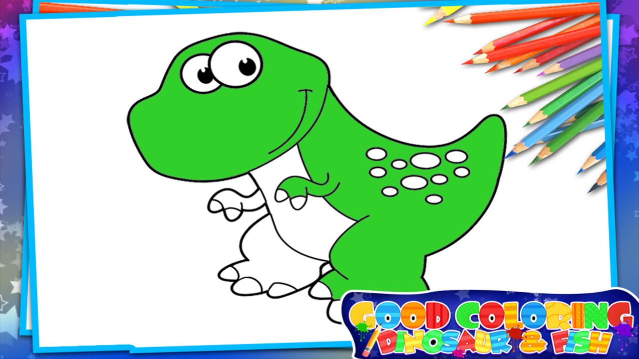 Good Coloring Dinosaur & Fish