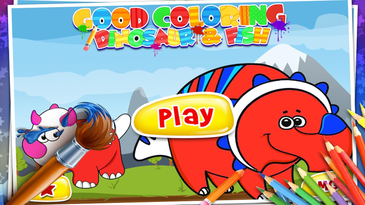 Good Coloring Dinosaur & Fish