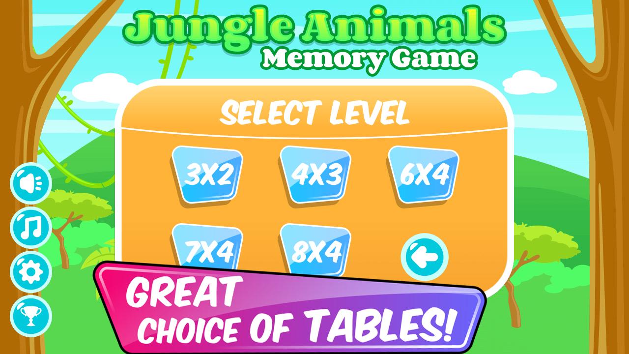 Jungle Animals Memory Game