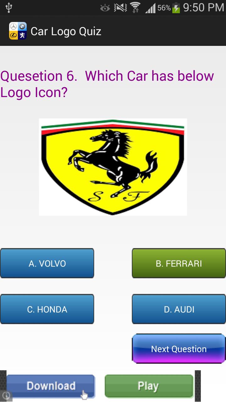 Car Logo Guess Quiz