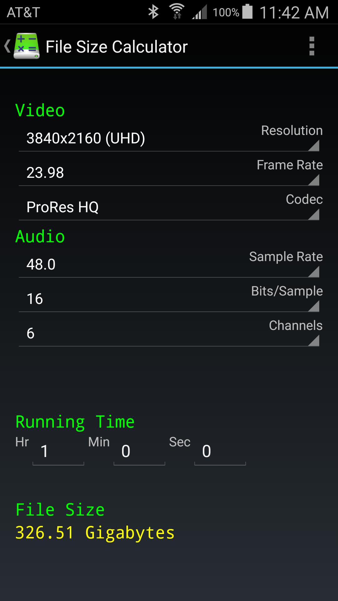 File Size Calculator