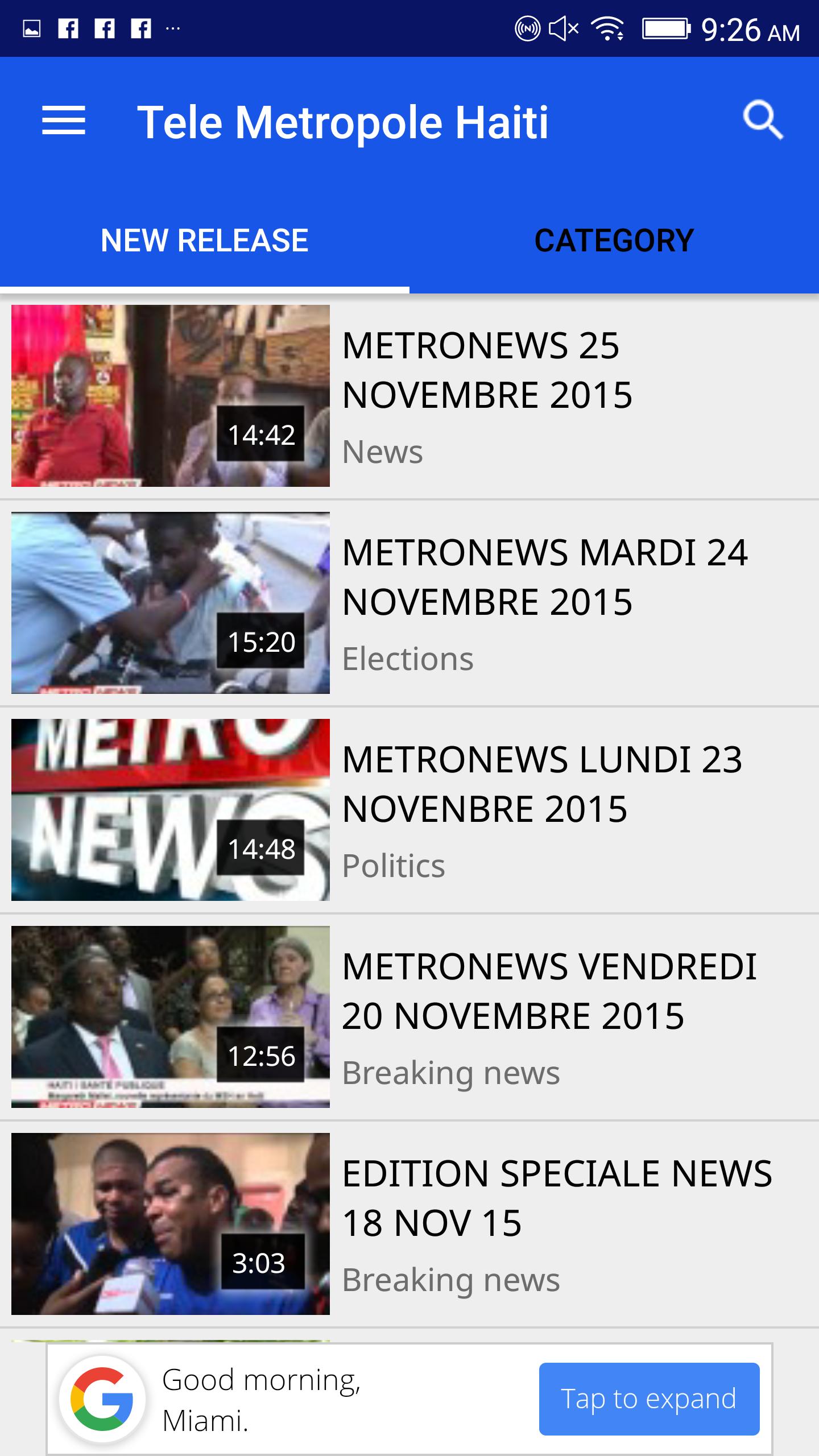 Tele Metropole video app