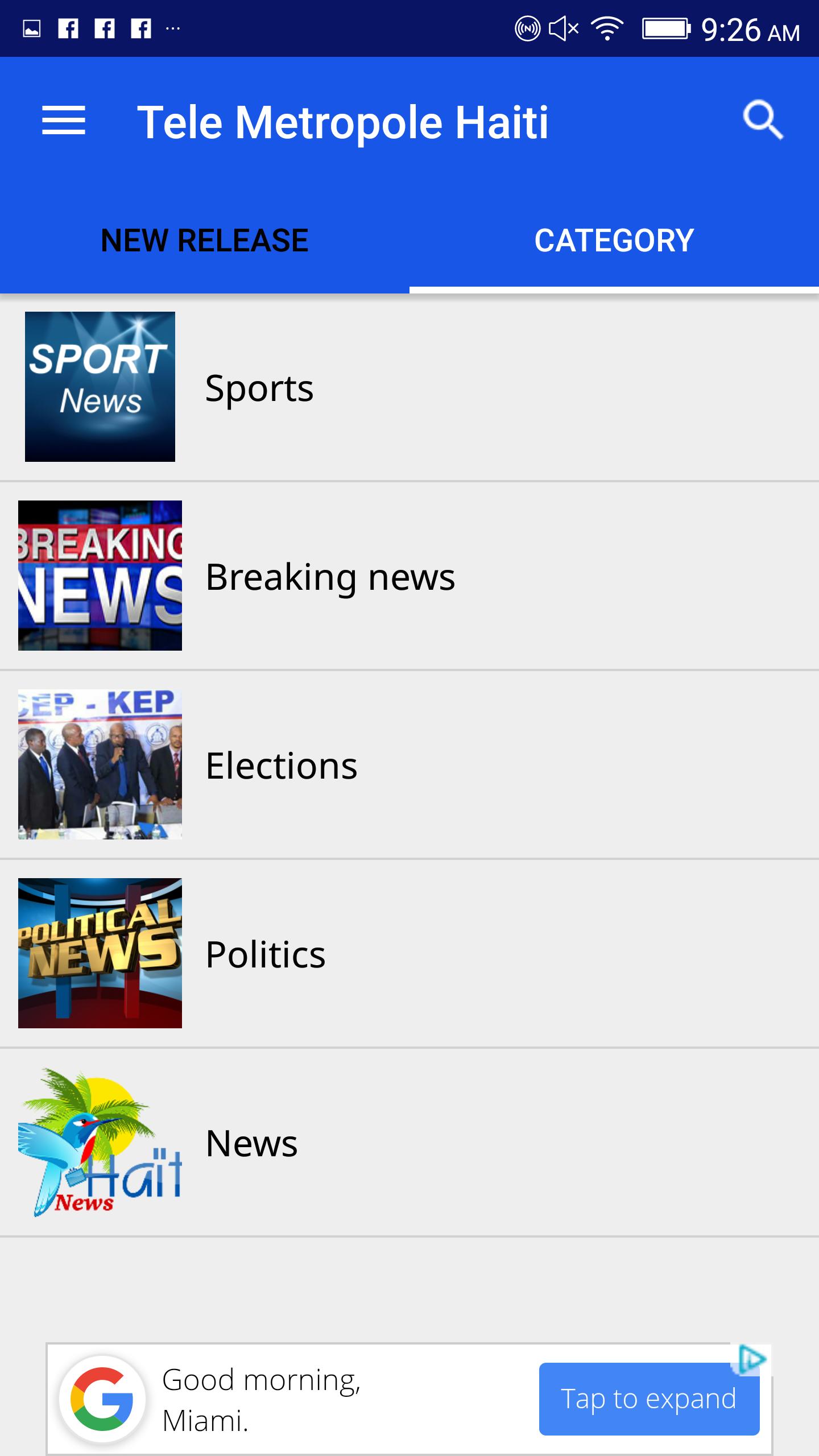 Tele Metropole video app