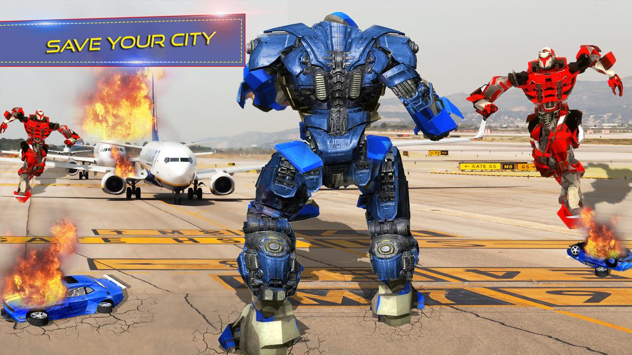 US Police Muscle Car Transform Bike Robot Games