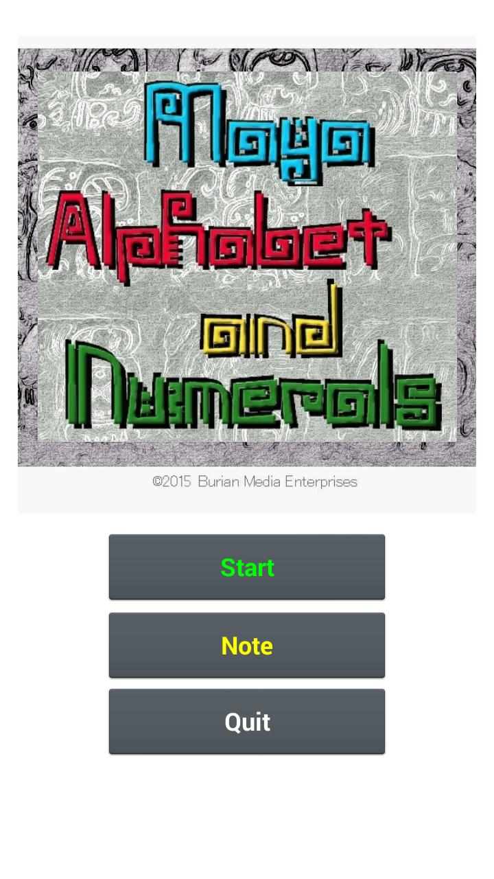 Maya alphabet and numerals