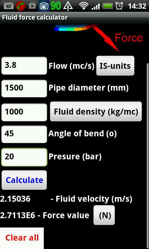 Fluid force calculator