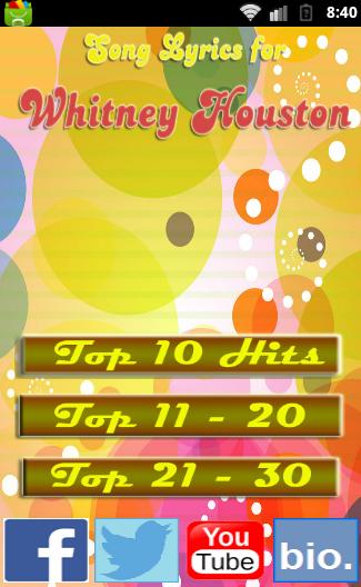 WHITNEY HOUSTON Songs Albums