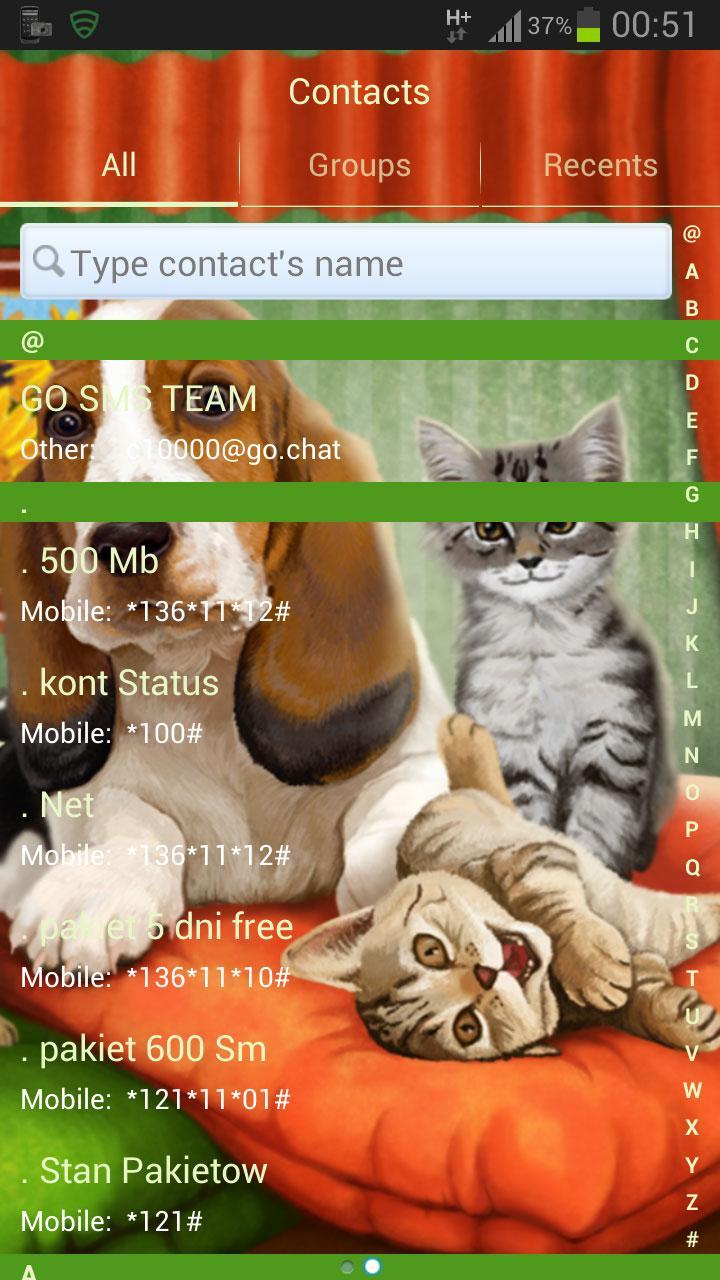 GO SMS Pro Theme Dog Cats