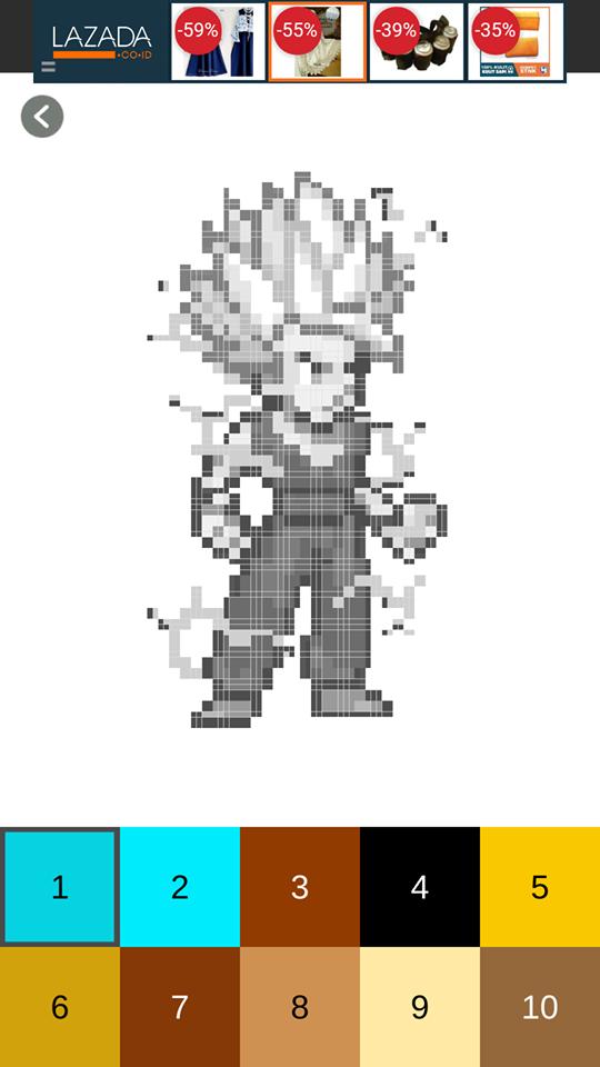 Color By Number : Goku Dragon Super Sandbox Pixel