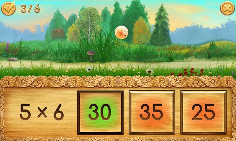 Multiplication table: kolobok