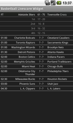 Basketball Livescore Widget