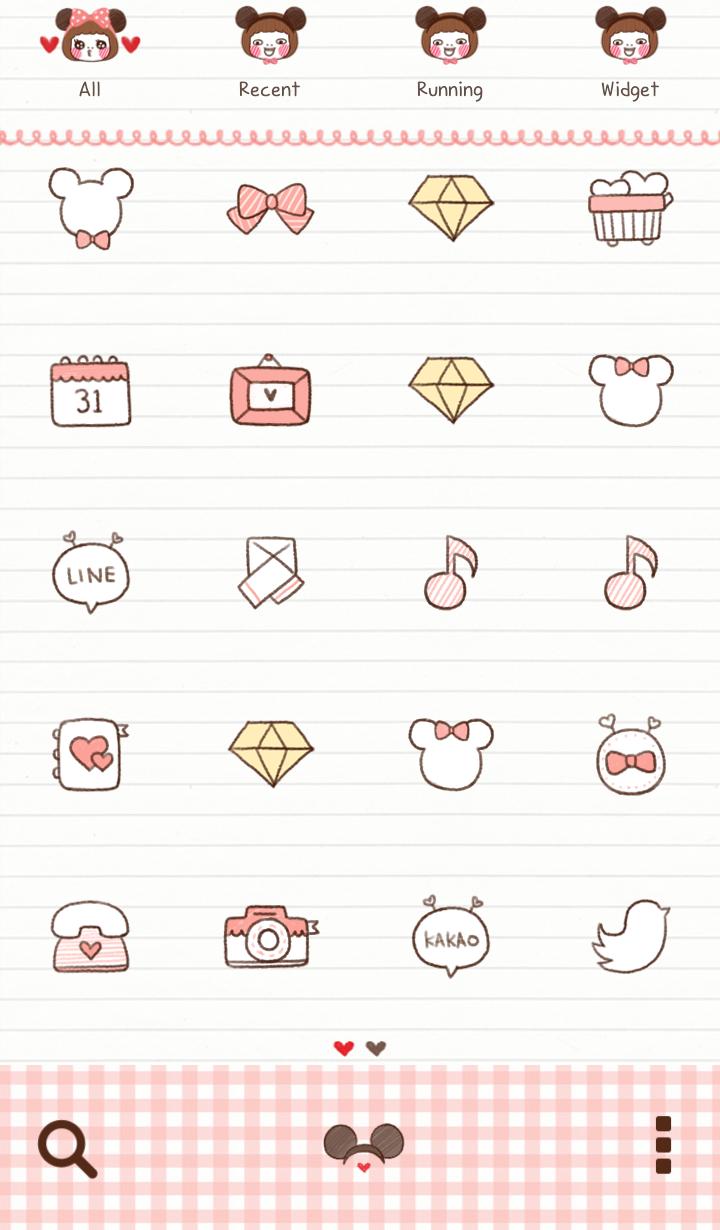 pink miki mini dodol theme