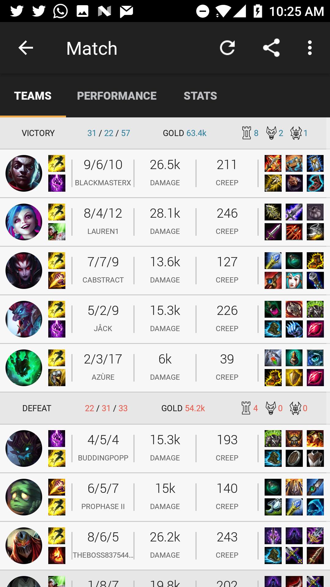 Matches for League of Legends