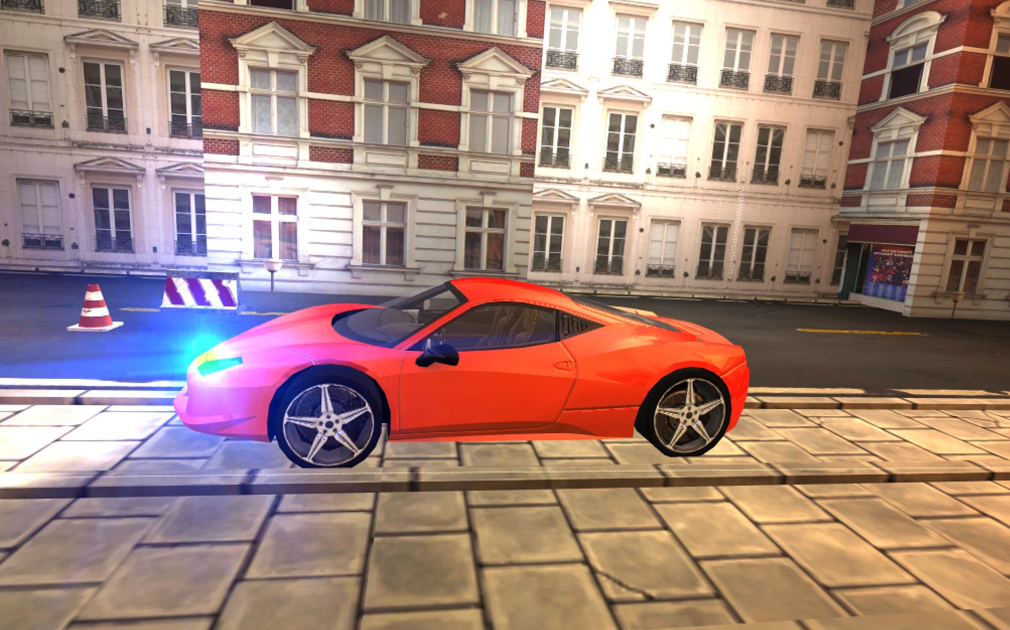 Racing in Car Simulator