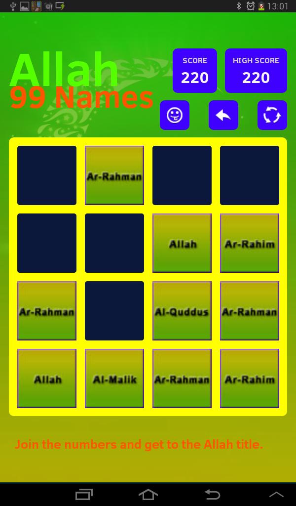 Almighty Allah Names Game