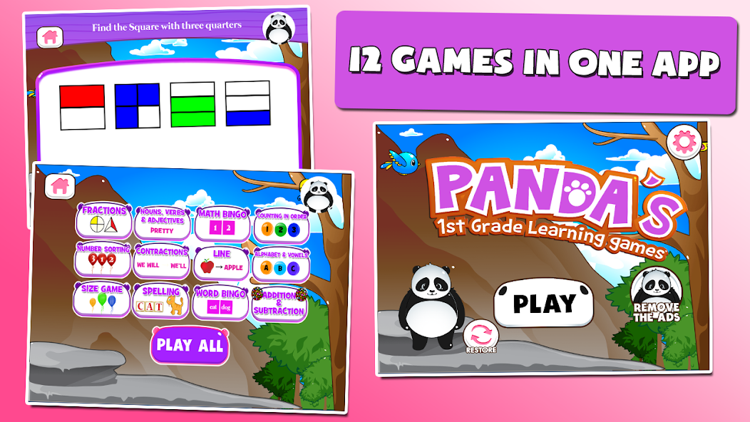 Panda 1st-Grade Learning Games