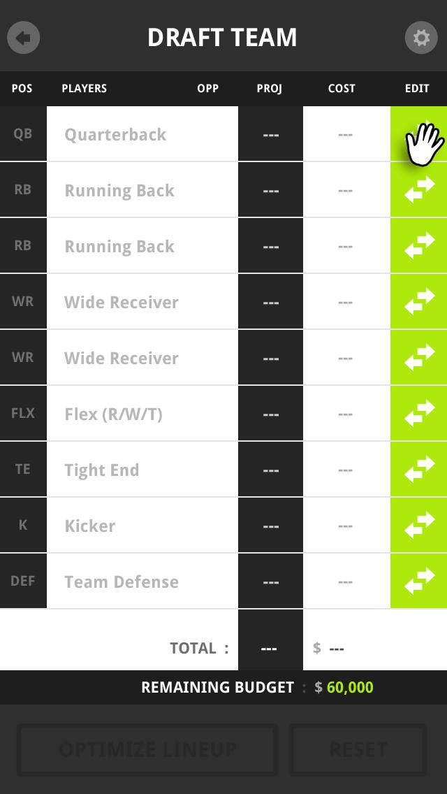 Draft Engine Daily Fantasy FRE