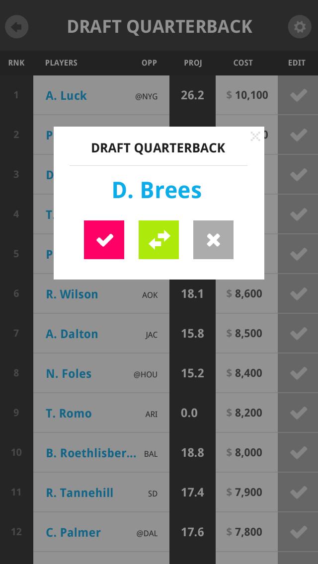 Draft Engine Daily Fantasy FRE