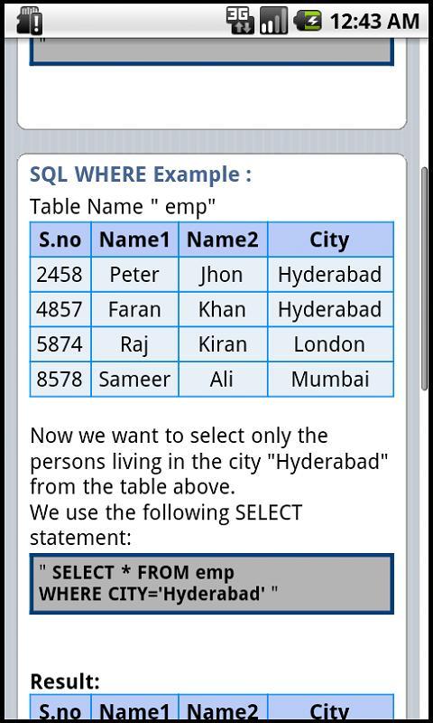 SQL Quick Tutorial