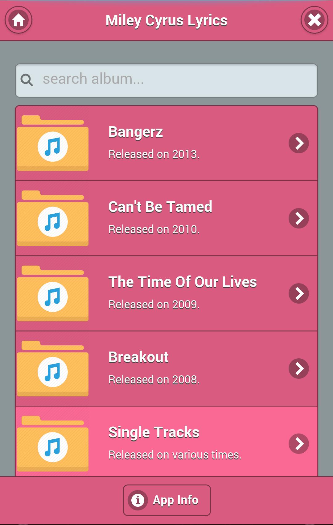 Lyrics of Miley Cyrus