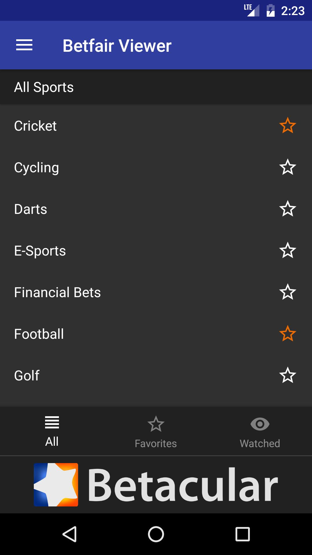 Betacular Betfair Viewer
