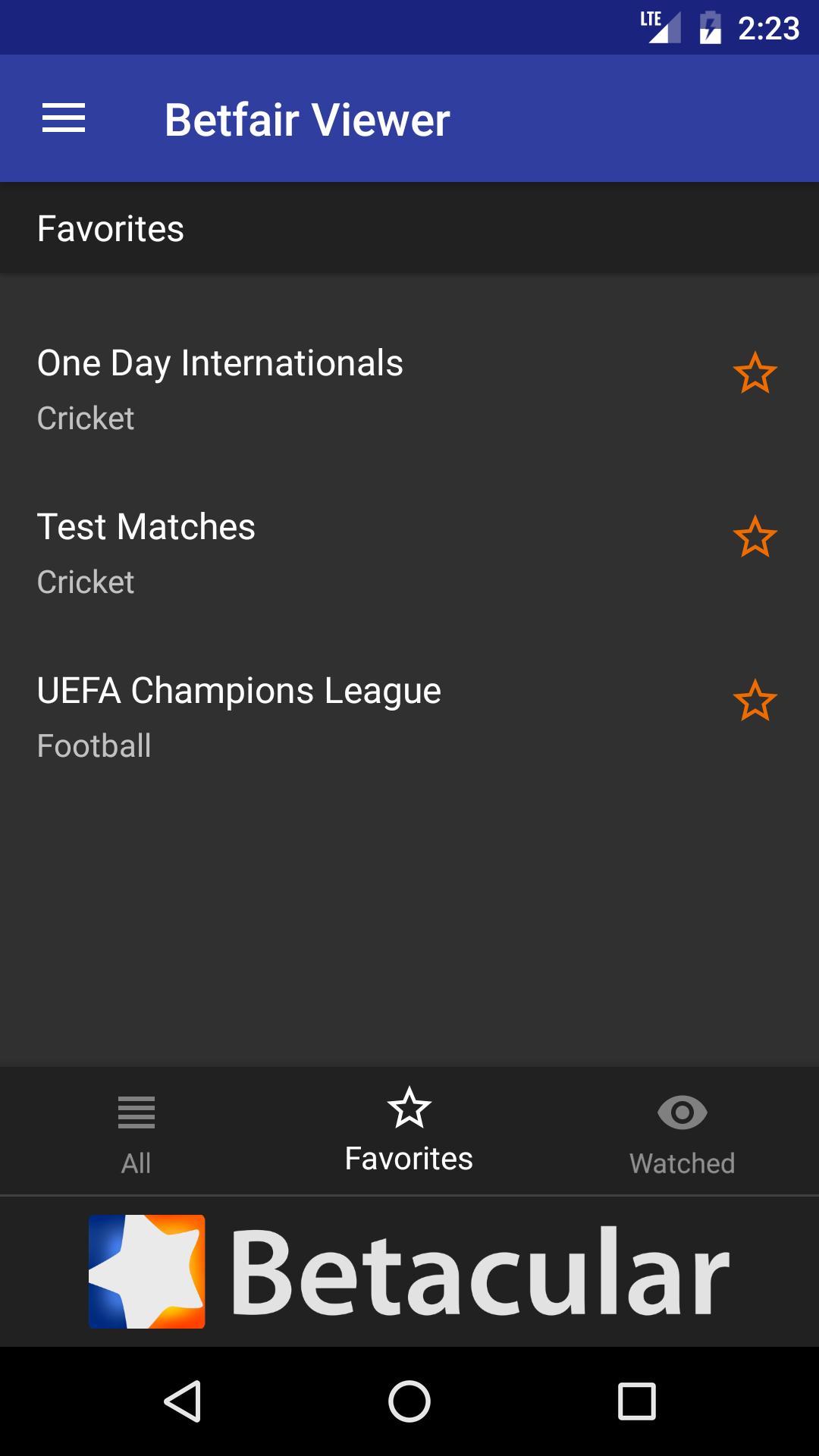 Betacular Betfair Viewer