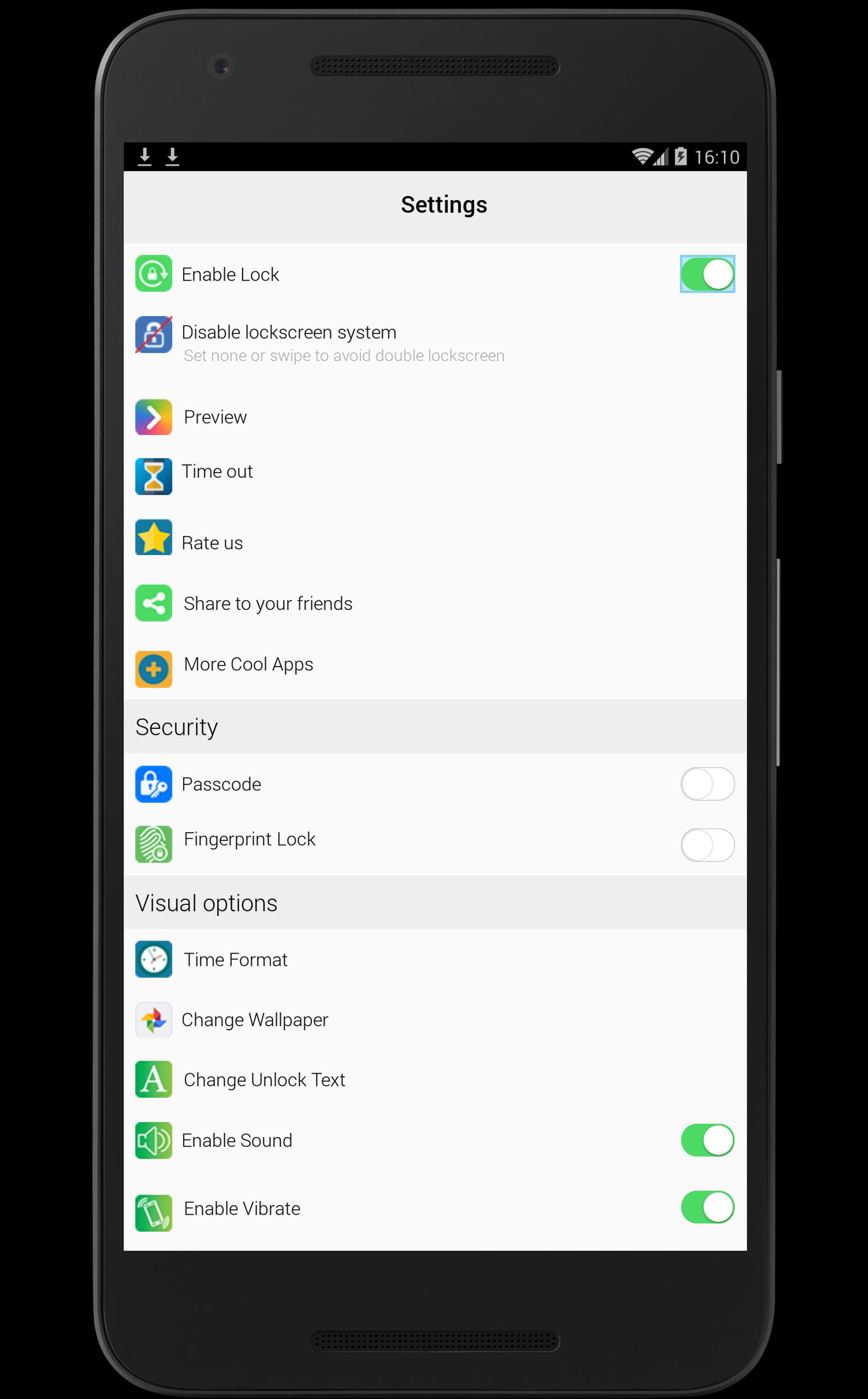 Real fingerprint screen unlock