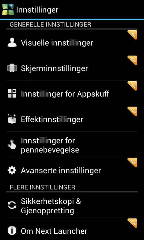 Next Launcher Norwegian Lang