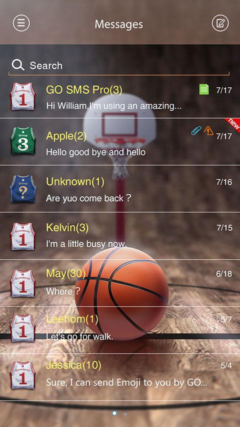 GO SMS PRO DUNK THEME