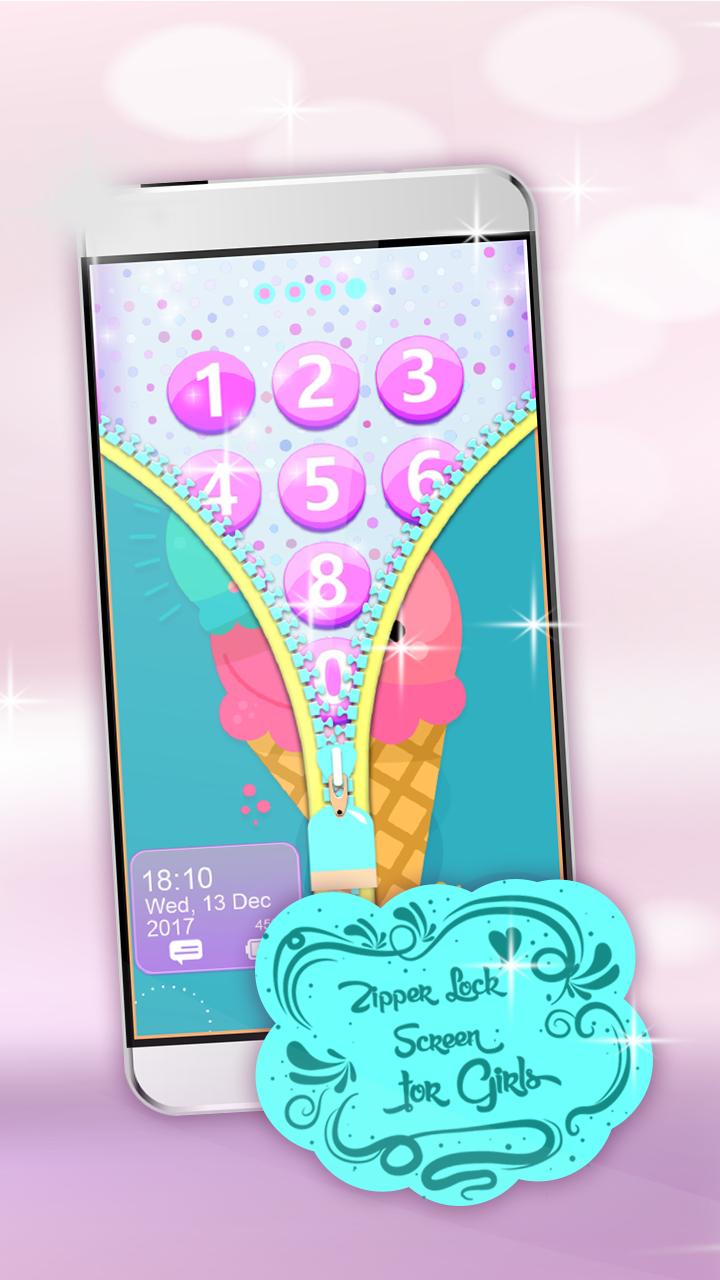 Zipper Lock Screen for Girls
