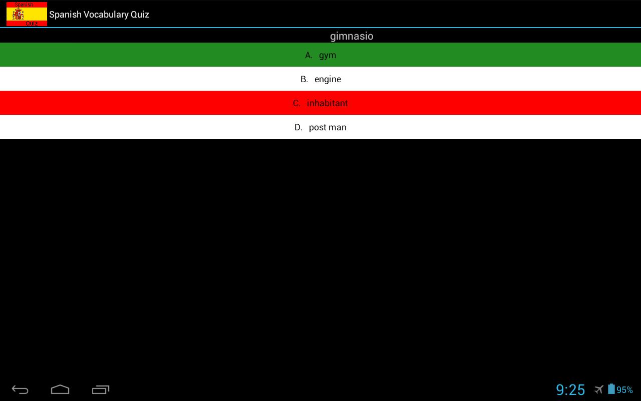 Spanish Vocabulary Quiz