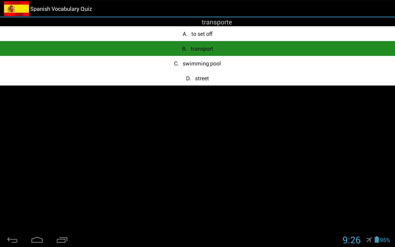 Spanish Vocabulary Quiz