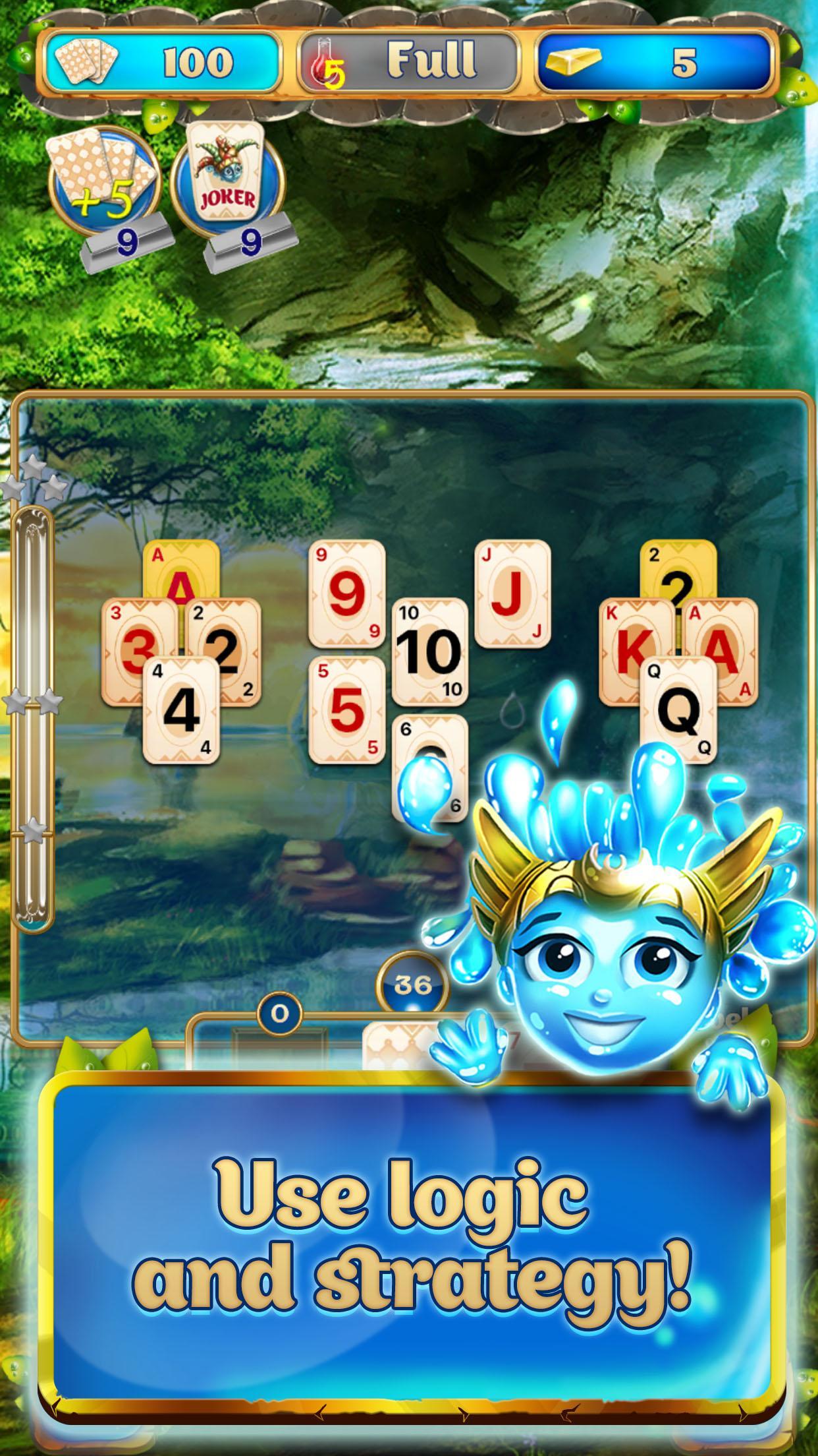 Solitaire pyramid card game for training brain