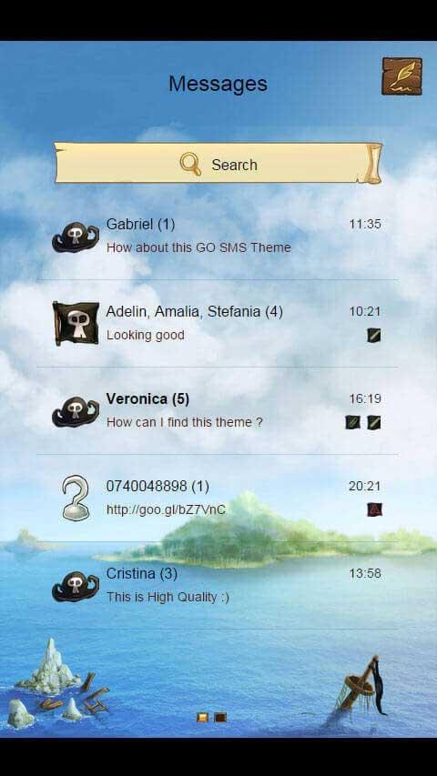 Cartoon Pirate SMS Theme
