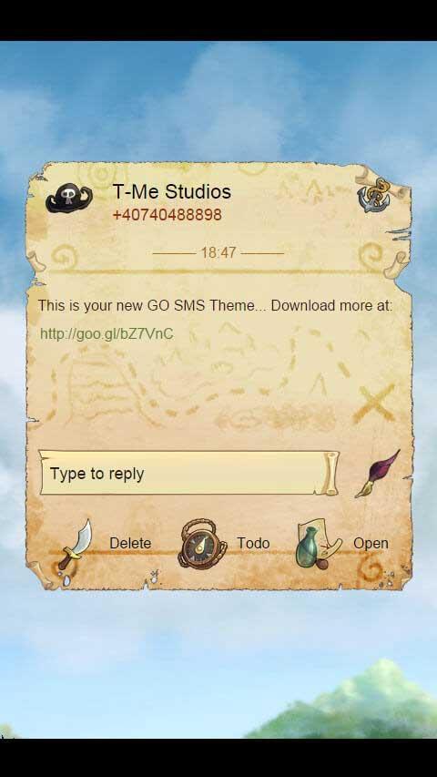 Cartoon Pirate SMS Theme
