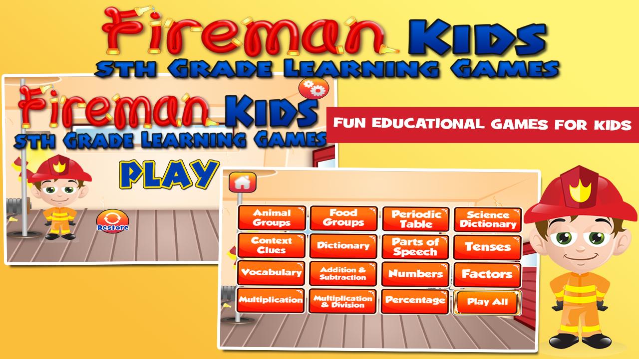 5th Grade Games: Fireman