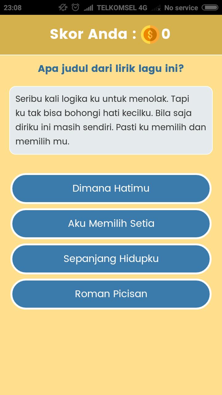 Game Tebak Lagu - Sekilas Lyric