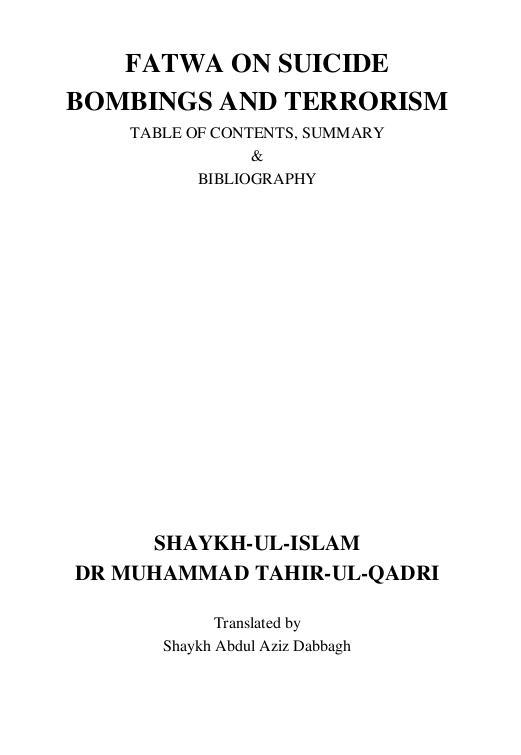 Fatwa on Suicide Summary Eng