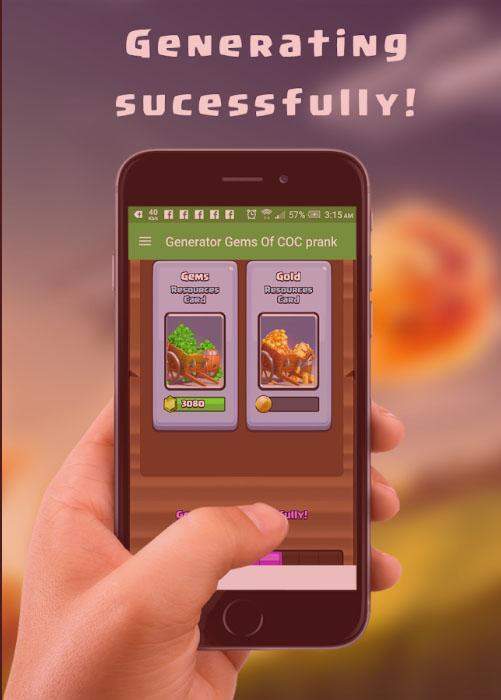 Cal Gems for Clash of Clans Resource Prank