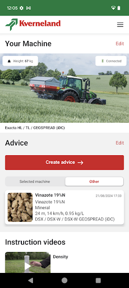 Kverneland Spreading Charts