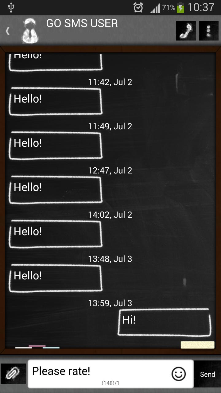 GO SMS Black Board Theme
